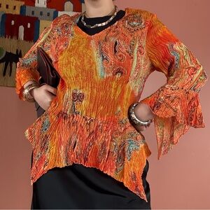 Vintage Y2K Vibrant Asymmetrical Fairy Witchy Orange Women's Top
